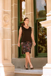 Black Multi Colour Print Skirt
