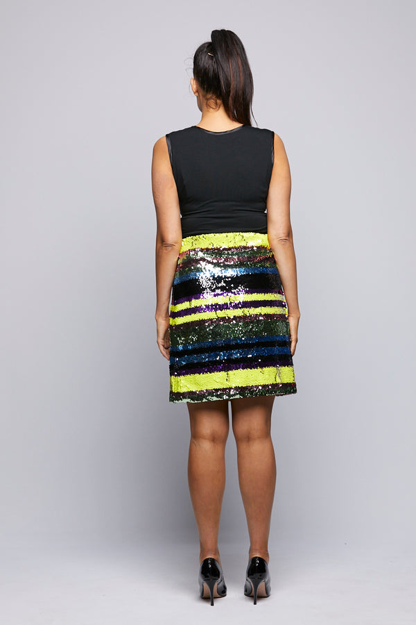 Sequin Skirt Multi Coloured Printed